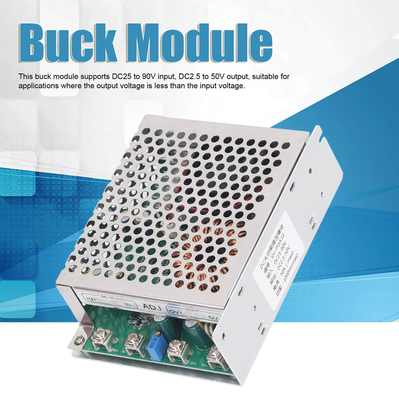 DC to DC Down Module 50A 1000W DC25-90V Input Adjustable Voltage Regulator Converter Module with Fan DC2.5-50V Output
