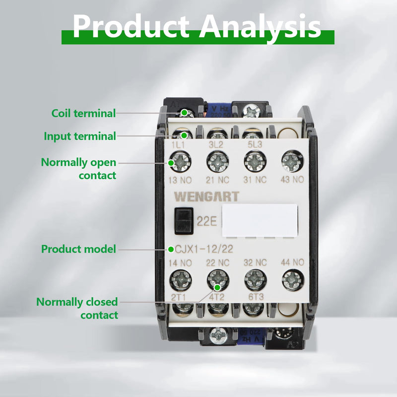 Wengart Engine Starter Contactor CJX1, AC220V 2NO2NC 12A An Important Part of Industrial Control Systems 12A_AC220V