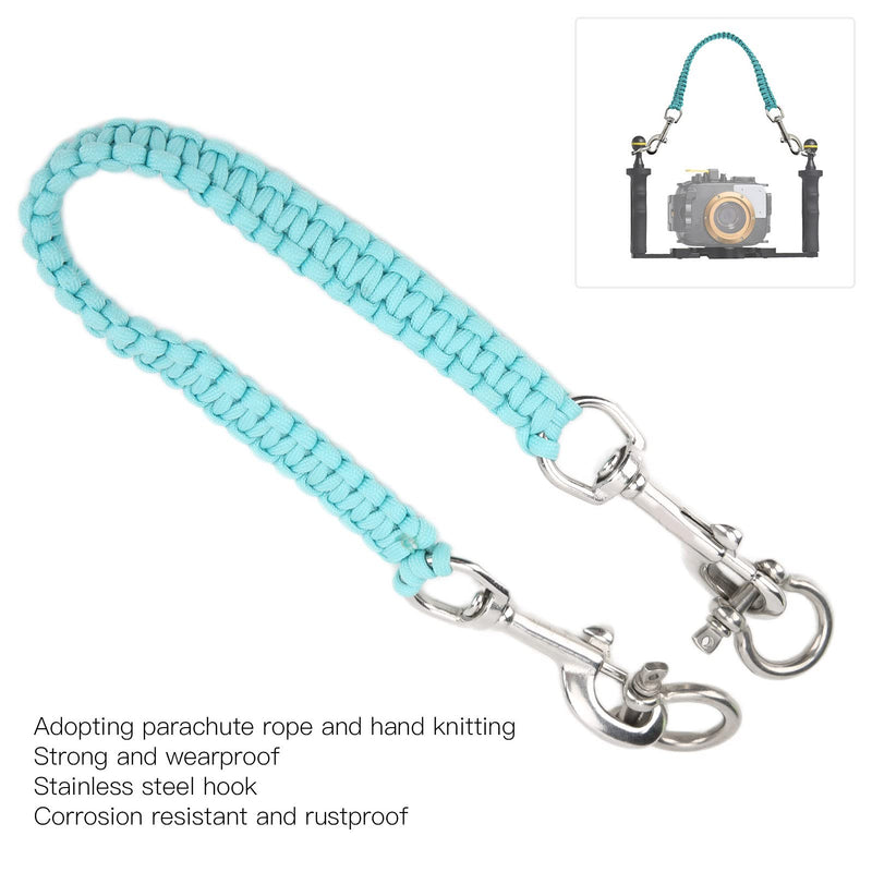 Alomejor Diving Camera Handle Rope Bracket Handle Rope Noctilucence Strong Rustproof Anticorrosion Underwater Camera Carry Lanyard Luminous Blue