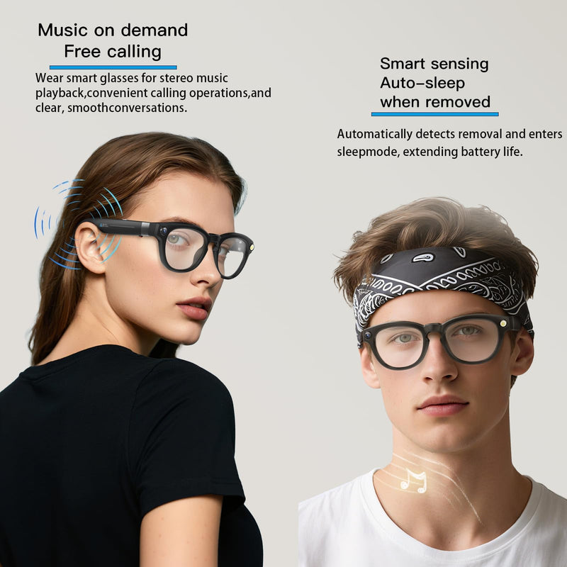 AI Smart Glasses with 4K Camera Standalone Bluetooth Video Glasses with Audio, Real-Time Translation, Auto-Tint Lenses, 32GB Storage No WiFi Needed for Travel, Outdoor & Daily Wear