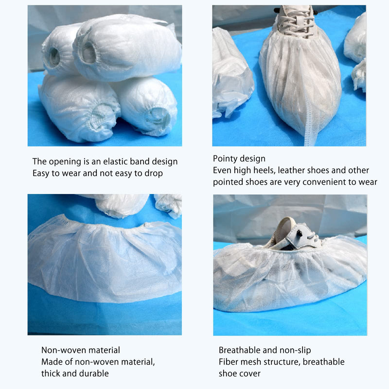 [AUSTRALIA] - Fashionapple 100 Pcs White Disposable Non-Woven Fabric Shoe Covers Carpet Cleaning Floor Carpet Shoe Covers 