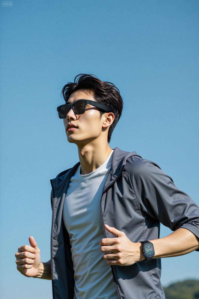 IMIKI AI Smart Glasses, Green | 8MP Camera, UV400 Lens, IP54 Waterproof, 410mAh Battery, 64.45g Lightweight