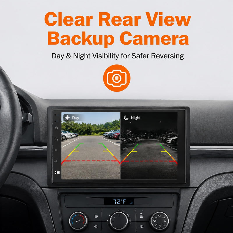 Haudio 7 Inch Double Din Car Stereo with Wireless Apple CarPlay & Android Auto, Android 13 Car Radio 2GB+32GB, GPS Navigation, Bluetooth, WiFi, Backup Camera, FM/RDS, Universal Double DIN Head Unit 7-inch 2+32G (with camera)