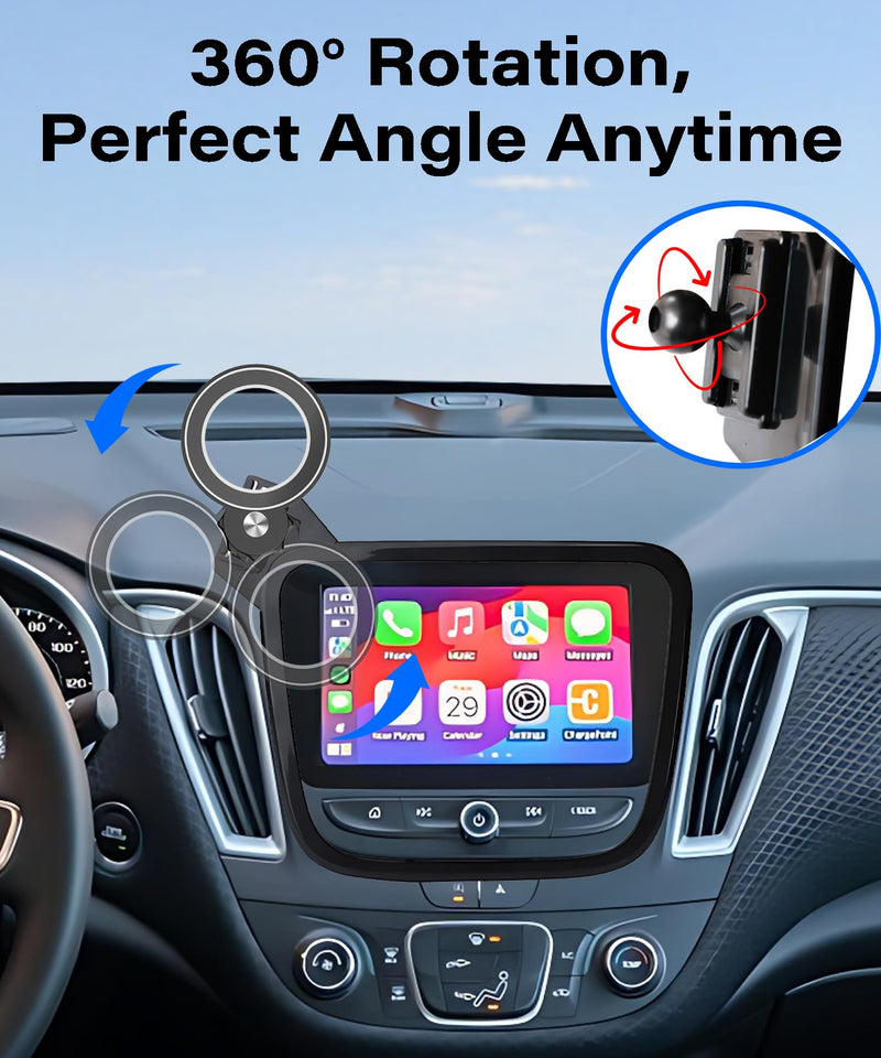 Car Phone Holder for 2016-2025 Chevrolet Malibu/2018-2024 Equinox Accessories Apply to 8 Inch Touch Screen Fixed Clip Magnetic Cell Phone Mount Hands-Free 360 Degree Rotation fit for 2016-2025 Malibu/2018-2024 Equinox(8 Inch)