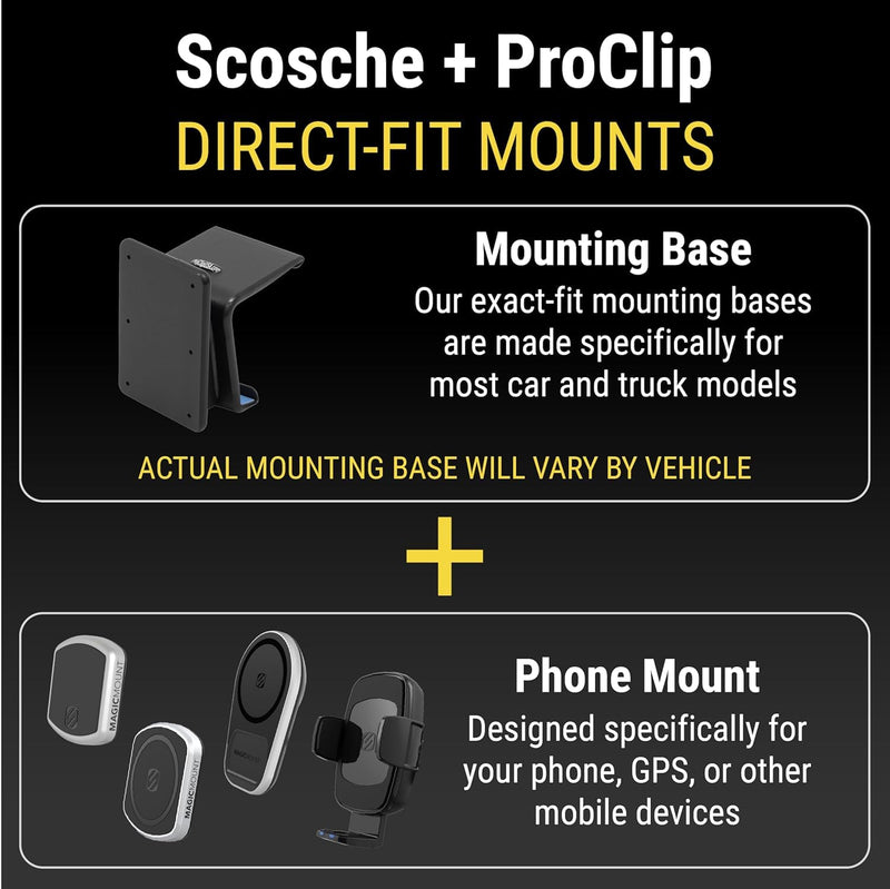 Scosche MagicMount Pro2 Magnetic Car Cell Phone Holder with AMPS Mounting Plate for Scosche/ProClip Vehicle Specific Mount Bases, Phone Stand Compatible with MagSafe, iPhone, Samsung