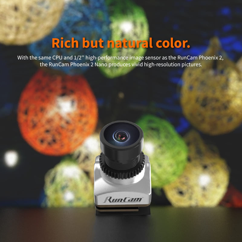 RunCam Phoenix 2 Nano FPV Camera 1000TVL 1/2" COMS Sensor 2.1mm (M8) FOV 155° 4:3/16:9 PAL/NTSC Switchable for FPV Drone
