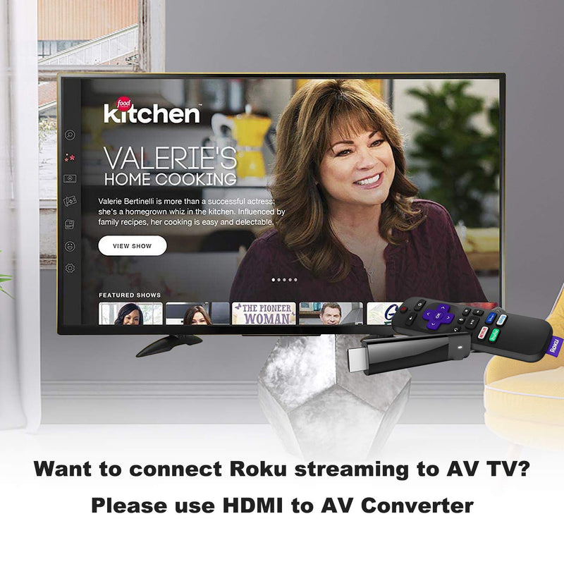 HDMI to AV Converter HDMI to RCA Composite Converter Adapter, Support PAL/NTSC, Support 1080P, Compatible with Roku/Fire Sitck/PS4/Xbox/Spectrum Box/Old Sanyo TV/Old LG TV/Old CRT ect.