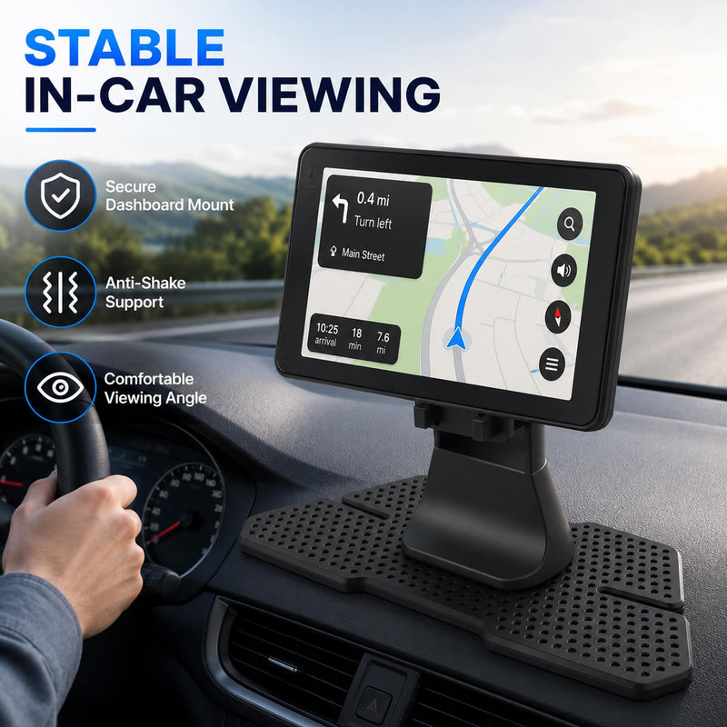 Carplay Mount For Portable Car Play Screen,Carplay Screen Mount With Extra Large Adhesive Base,Carplay Holder Mount,Cd Mount For Carplay Screen,Carplay Dash Mount For 7/9"/10.26" Displays Easy Install