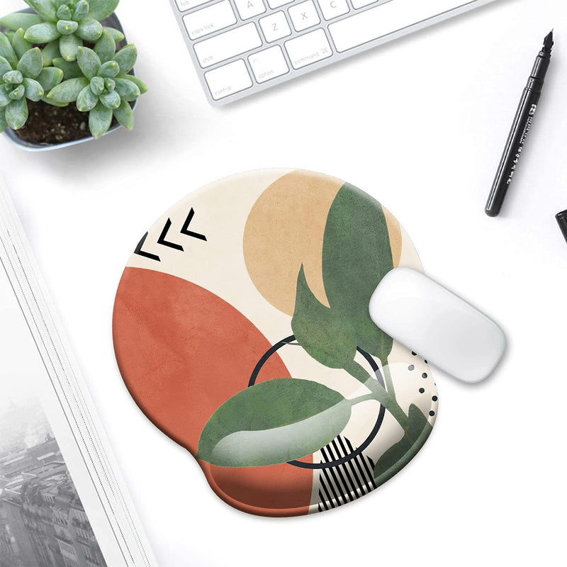 HOPONY Ergonomic Mouse Pad with Wrist Support Gel Mouse Pad with Wrist Rest, Comfortable Computer Mouse Pad for Laptop, Pain Relief Mousepad with Non-Slip Rubber Base, 9 x 10 in,Modern Abstract Modern Abstract