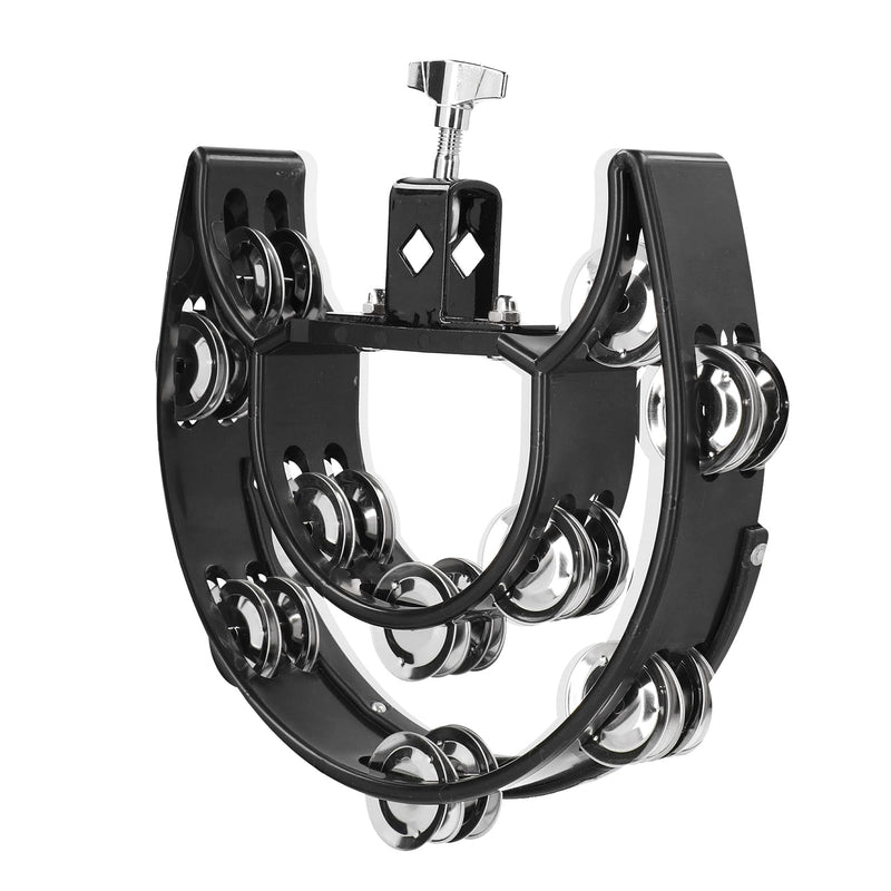VGEBY Drum Set Hi Hat, Hi Hat Tambourine Drum Set Multifunctional Hand Bell Rattle Loose Double Row Bells Tambourine for for Mounted