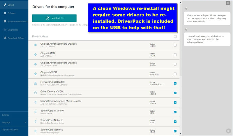 13-in-1 Windows Repair & Reinstall Bootable USB Toolkit | 64GB USB-A/USB-C toolkit for Windows 11/10/7/XP/2000, UEFI/Legacy boot, WinPE, drivers and password reset, no TPM required