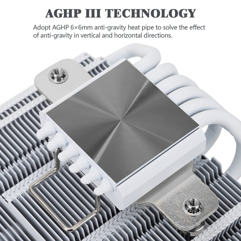 Thermalright-TR AXP120-X67 White ARGB Low Profile CPU Air Cooler with Quite 120mm TL-C12015W-S PWM Fan, 6 Heat Pipes, 67mm Height, for AM4/AM5/Intel LGA 1700/1851/1150/1151/1155/1200/2011/2066