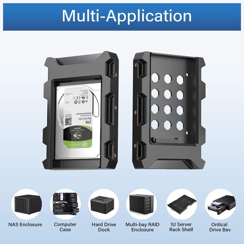 2.5 to 3.5 Inch SSD HDD Mounting Bracket, SATA III Drive Bay Adapter for 7mm 9.5mm 12.5mm Hard Drives 5 Packs