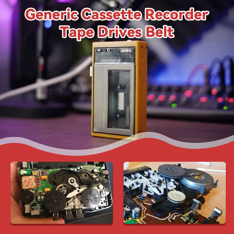 Recorder Rubber Belts, Cassette Recorder Repair Maintenance Mix Cassette Rubber Square Belt 40-135MM (50PCS)