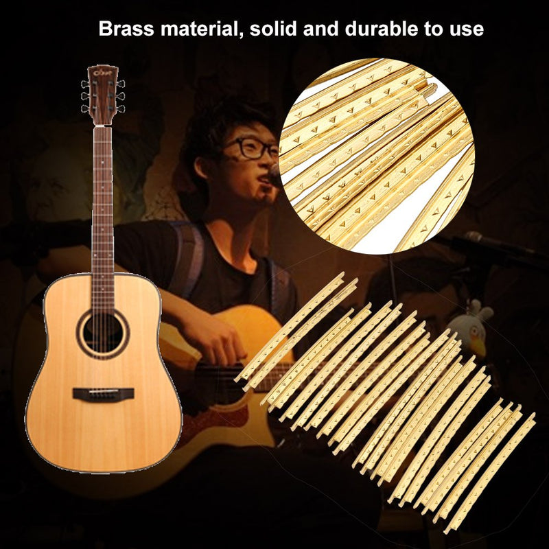 20Pcs Guitar Frets 2.0mm Brass Frets Wire for Folk Acoustic Electric Guitar Fret Wire Replacement