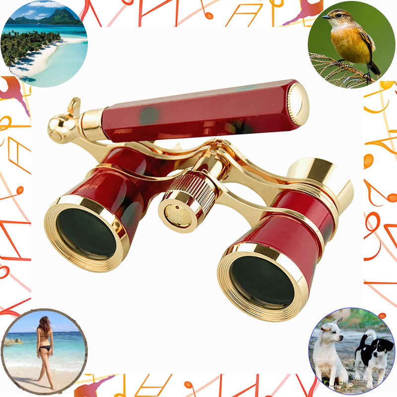 [AUSTRALIA] - Yourelexit® Opera Glasses Binoculars 3X25 Lorgnette Theater Glasses Optical BK9 Mini Compact Lightweight Built-in Foldable Adjustable Handle Vintage for Adults Kids Women in Musical Concert Cinema 