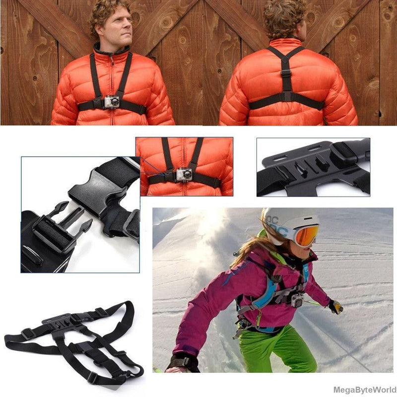 Chest Harness Mount Adjustable Chest Strap Belt with J Hook Compatible with Gopro Hero 12 11 10 9 8 7 /AKASO/Dragon Touch/Vemont/Remali Capature Cam/WOLFANG/Surfola Action Camera Accessories