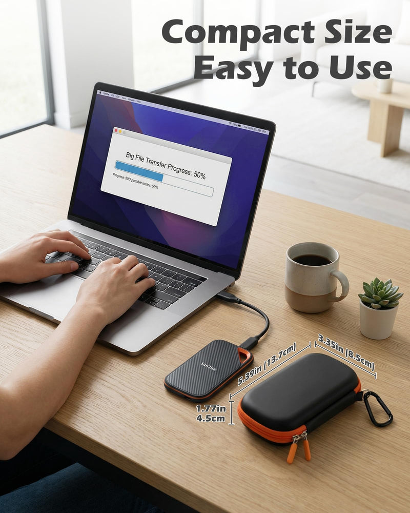 ProCase Hard Travel Electronic Organizer Case Bundle with Hard Carrying Case for 2025 SanDisk Extreme Pro Portable SSD