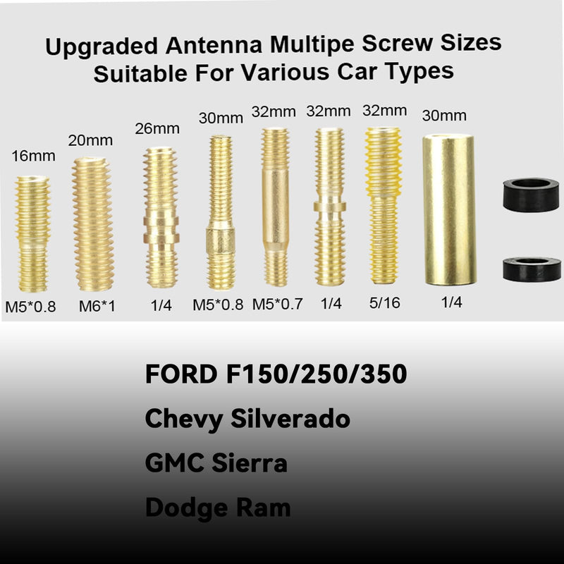 White Car Truck Bullet Antenna 50 Cal Bullet Antenna Truck Accessories Universal Replacement for GMC Sierra 1500 Chevy Dodge Ram Silverado 1500 2500 3500 Ford F150 F250 F350 Spiral (White, 5.5inch) White