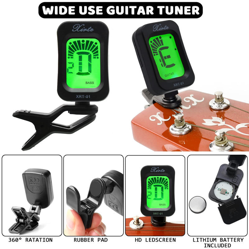 [AUSTRALIA] - Anvin Acoustic Guitar Accessories Kit - Including Guitar Strings, Tuner, Capo, Restring Tool, Pick Holder, Bridge Pins, Guitar Nuts and Saddles, Finger Picks (53 Pcs) Update Kit-52Pcs 