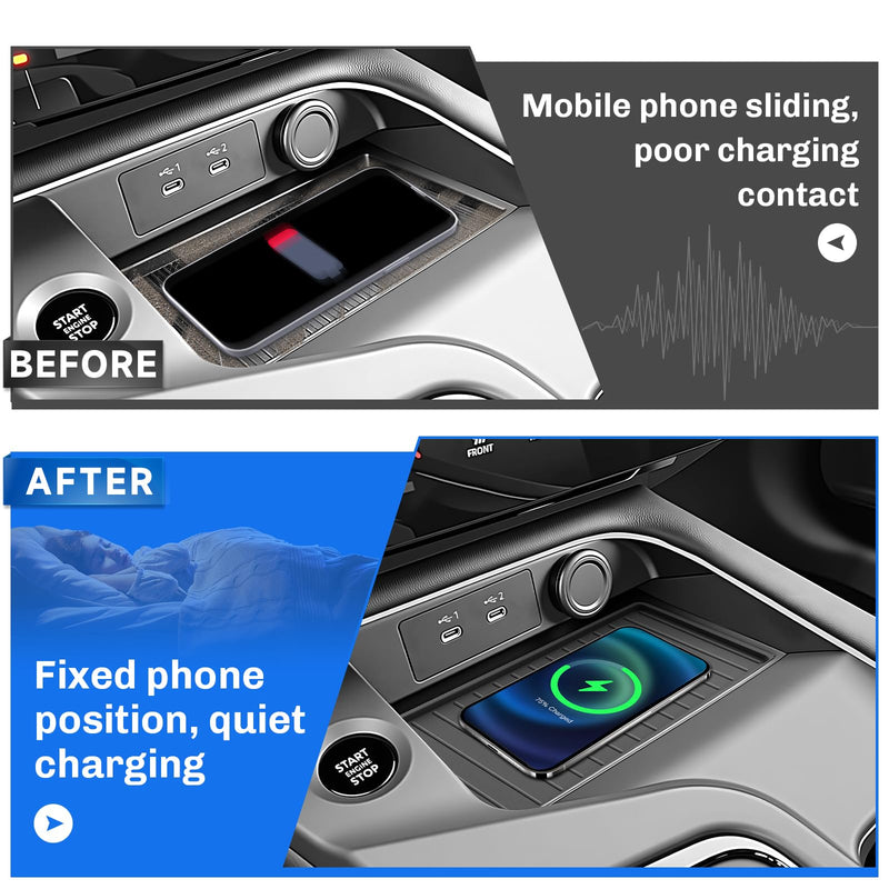 SXCY for 2026 Nissan Sentra Wireless Charging Protective Mats | for 2026 Nissan Sentra Accessories Center Console Inserts Liner Anti-Slip Anti-Dust Waterproof Mats 2026 Sentra Wireless Charging Protective Mat