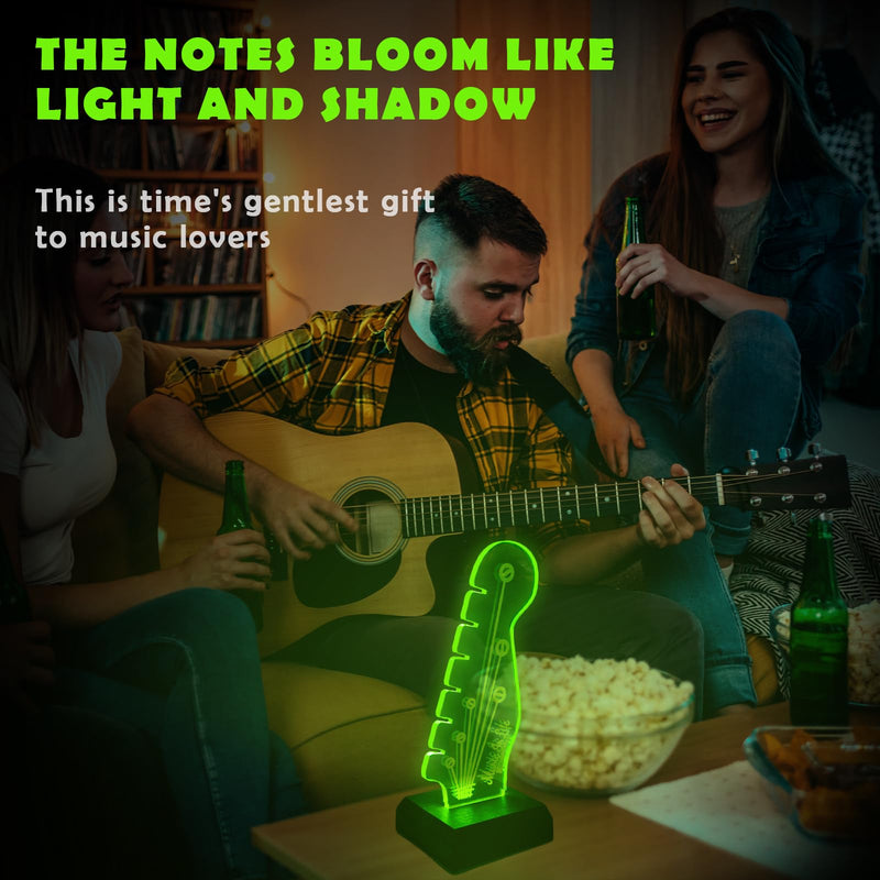 Light Up Guitar Pick Holder with Music Sync, 7-Color LED Guitar Pick Lamp with Remote Control, Acrylic 3D Guitar Pick Storage Rack, Birthday Gift for Music Lovers and Guitarists, Guitar Accessories