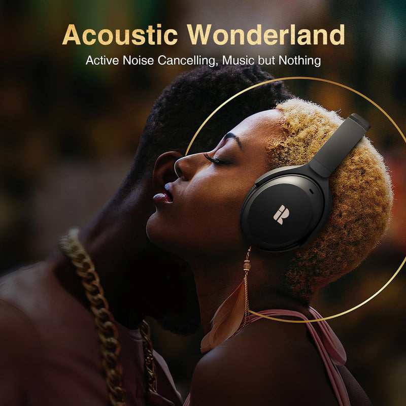 Active Noise Cancelling Headphones, Wireless Over-Ear Bluetooth Headphones ANC, Hi-Res Audio, 60H Playtime, Deep Bass, 3.5MM Cable, Memory Foam Ear Cups for Work/Travel/Home/Office | cVc 8.0 Noise Canceling Mic, ANC Deep Bass, Soft Earcups, 3.5mm Cable...