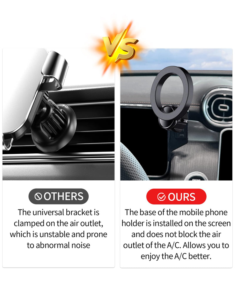 Car Phone Holder for Mercedes-Benz GLC/CLE/C-Class 2023-2026,12.3" Screen | C-Class 2022-2026,GLC-Class 2023-2026,CLE-Class 2024-2026,Magsafe Accessories Magnetic Cell Phone MountCompatible with iPhone for 23-26 GLC & 22-26 C-Class(12.3-Inch only)