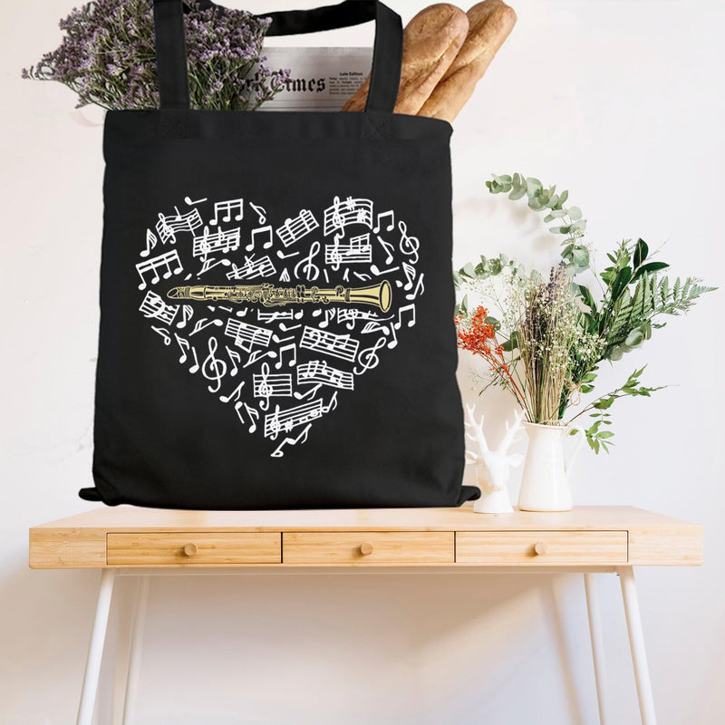 TSOTMO Clarinetist Tote Bag Music Lover Gift Music Recording Studio Gift Clarinet Gift For Women Clarinet Tote