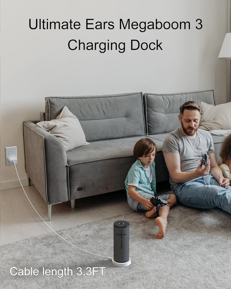 [AUSTRALIA] - Charging Dock Compatible with Ultimate Ears UE Boom 3, MEGABOOM 3, Blast & MEGABLAST Portable Waterproof Speaker. (White) White 