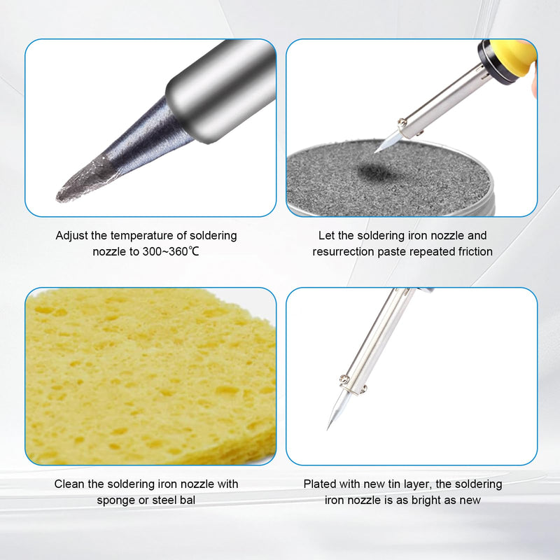 Pack of 2 Soldering Tips, Reactivator, Lead-Free Soldering Tip Cleaner, Removable Oxide Layer, for Reactivating Oxidised Soldering Tips, 32 g