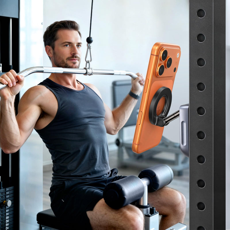 UGREEN Magnetic Phone Holder for Gym, Dual-Sided Magnets Mount | 360°Adjustable Phone Stand, Gym Essentials for Hands-Free Workouts, Compatible with iPhone 17 Pro Max, 16 15 14 13