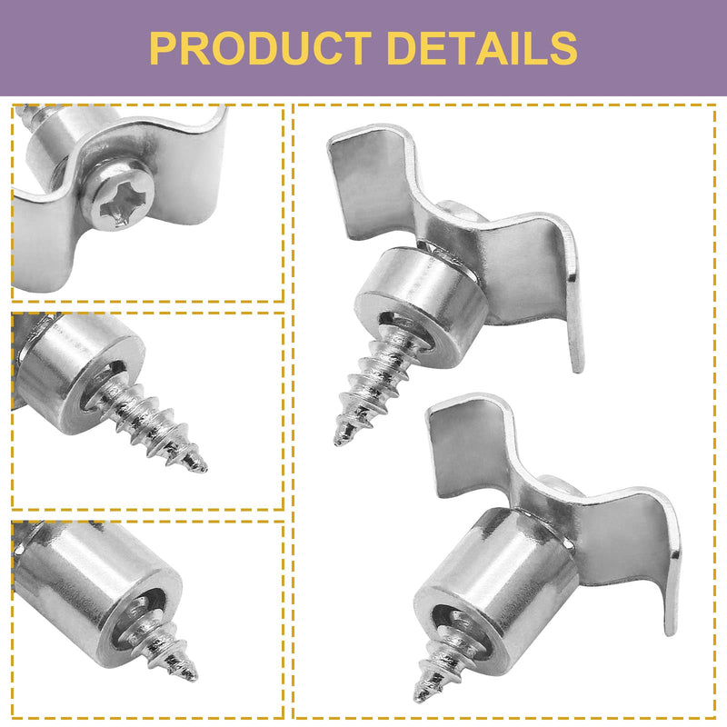 4Pcs Guitar String Trees, Metal Chrome String Retainer Guides with Mounting Screws Compatible with Fender Stratocaster Strat Tele Style Electric Guitar Silver
