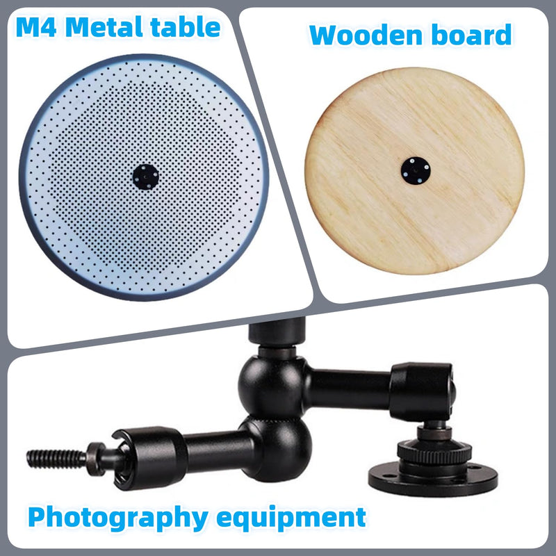 2PCS Camera Adapter Mount Multifunction Desktop Microphone Flange Mount Male 1/4-20 and 3/8-16 and 5/8-27 Inch Female Mic Monitor Mount