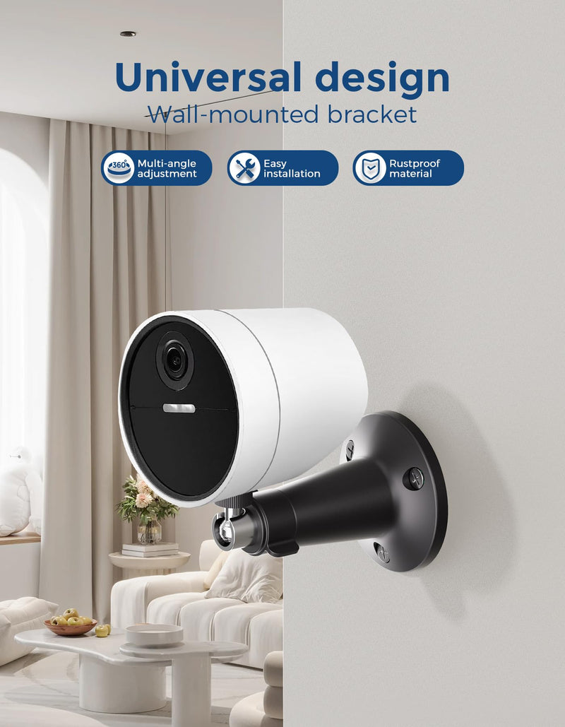 Arlo Camera Mount Compatible with Arlo Essential 1st/2nd/3rd Gen/Go 2/Arlo Pro/3/4/Pro 5S 2K/Pro (6th Gen)/Ultra/Ultra 2/Ultra (3rd Gen) & Ring Stick Up Cam (Battery/Plug-in), (2 Pack Black) 2 Pack