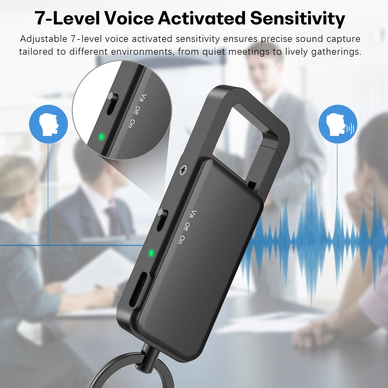 [AUSTRALIA] - 128GB Digital Voice Recorder – 9000 Hours Storage, 24-Hour Battery, Intelligent Noise Reduction, USB-C Voice Activated Audio Recorder for Meetings, Lectures, Interviews 128GB 