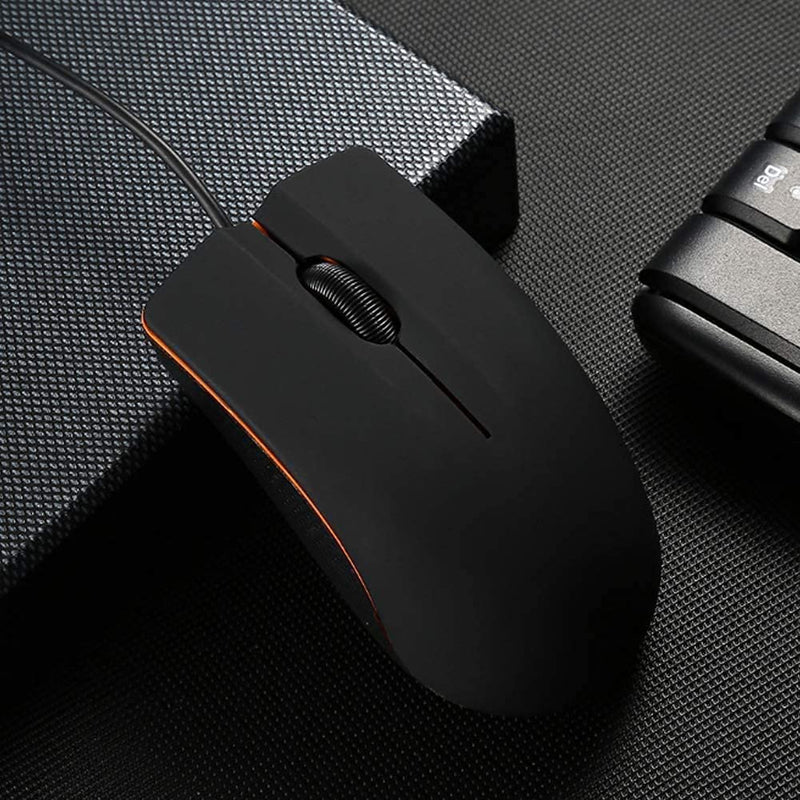 Wired Mouse, USB Wired Computer Mouse for Right or Left Hand, Ergonomic Computer Mouse with Durable Clicks for PC, Computer, Laptop, Desktop, Chromebook, Notebook, Mac (Black)