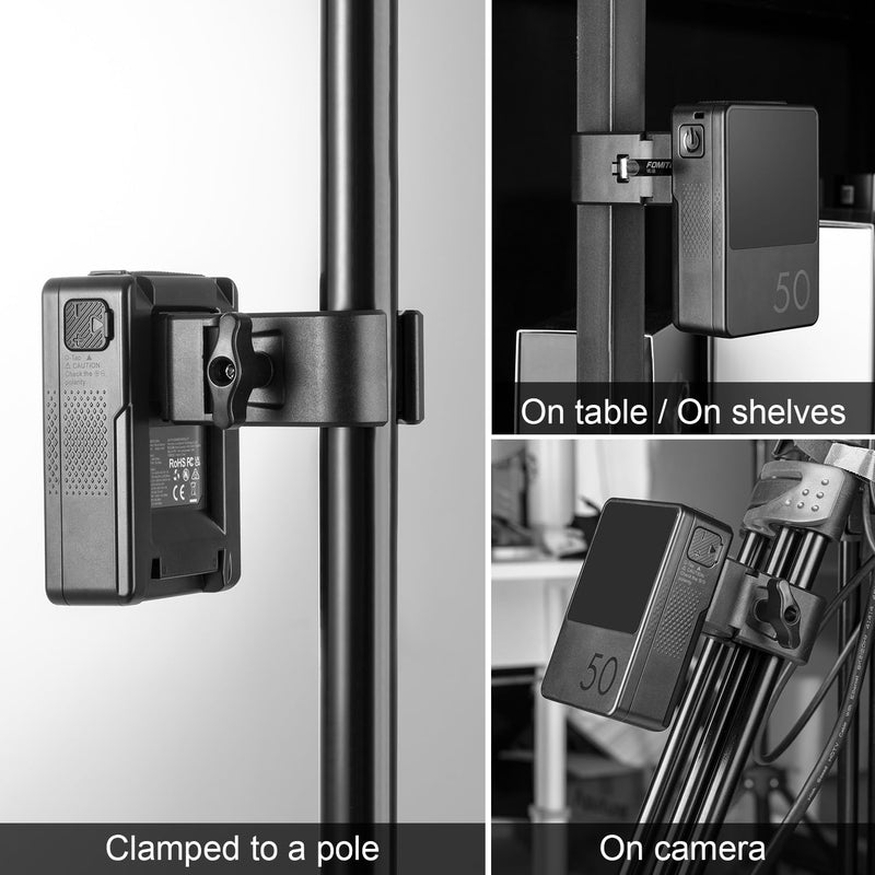 [AUSTRALIA] - Fomito V-Mount Battery Clamp, Quick Release Plate for Sony BP Battery, Professional Camera Mount Black 
