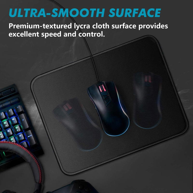 3 Mouse Pad Stitched Edges Premium-Textured Large Mouse Pads Mat Natural Non-Slip Rubber Base Mousepad for Laptop, Computer & PC, 11 x 8.7 inches, Black 3 pcs