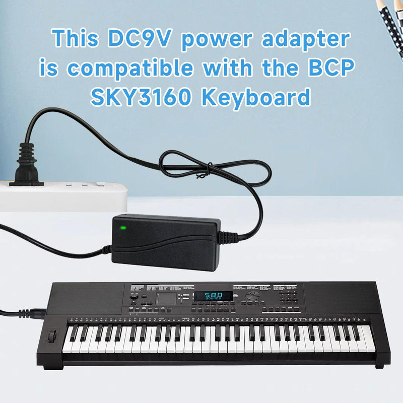 9V AC/DC Power Adaptor Compatible with Command Mesh Kit Alesis Debut Kit, Alesis Nitro Max Nitro Pro Kit, Mesh Electronic Drum Module Electronic Drum Module Power Adapter Supply Cord