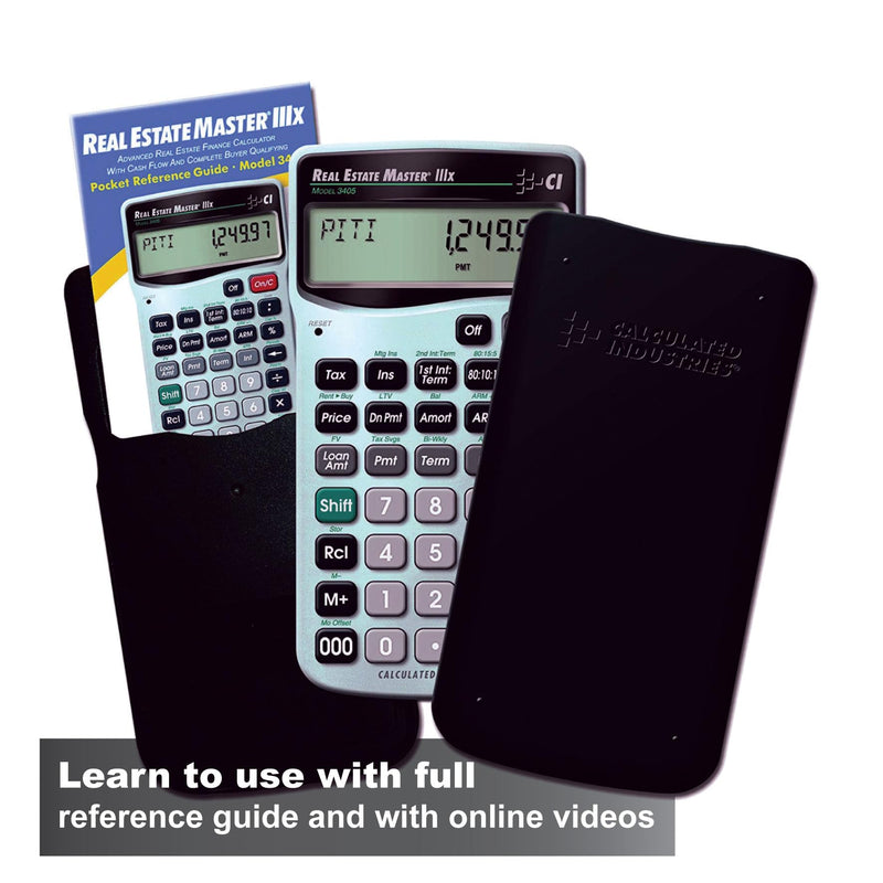 Calculated Industries 3405 Real Estate Master IIIx Residential Real Estate Finance Calculator | Clearly-Labeled Function Keys | Simplest Operation | Solves Payments, Amortizations, ARMs, Combos, More | Residential RE Finance, Clearly Labeled Function K...