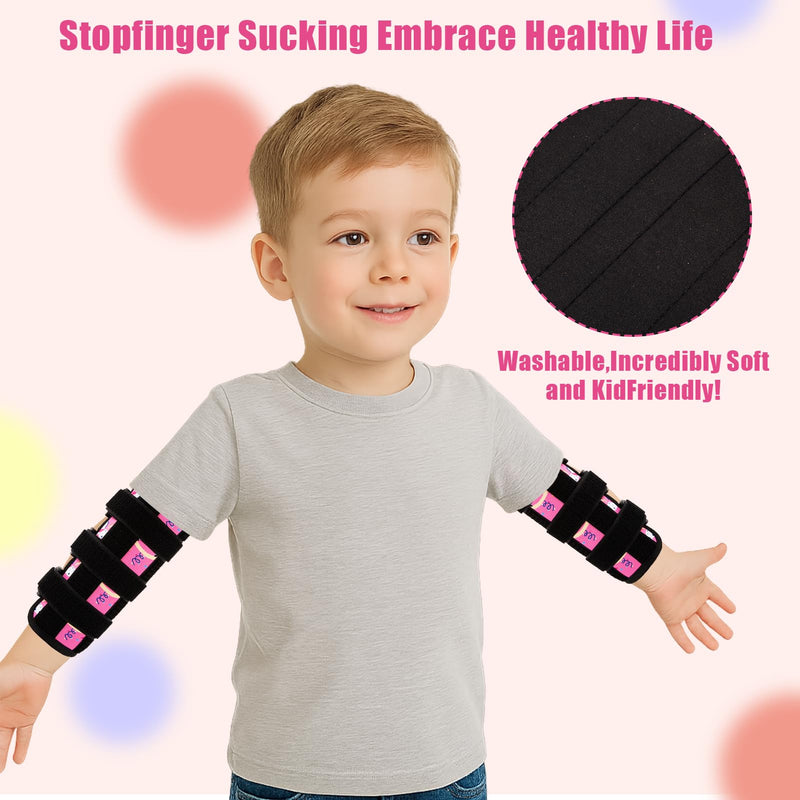 2 Pcs Thumb Sucking Deterrent, Pink Lamb Elbow Thumb Guard for Thumb Sucking, Nail Biting Treatment for Kids Prevention Anti Nose Picking for Boys Girls Finger Sucking Preven