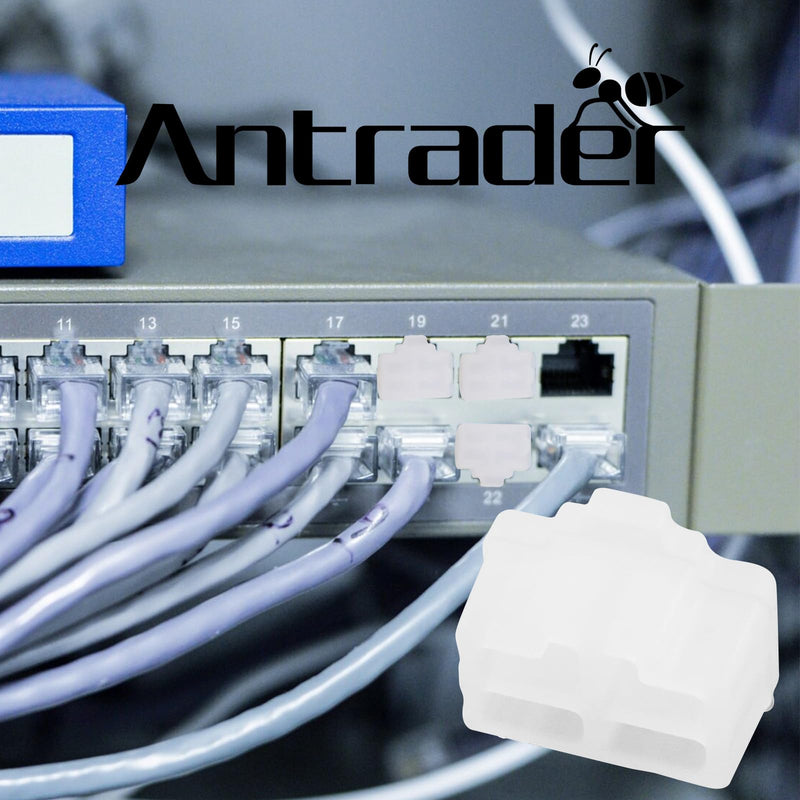 Antrader 24 Pcs Silicone Ethernet Hub Port RJ-45 Anti Dust Cover Cap Protector Plug,White White