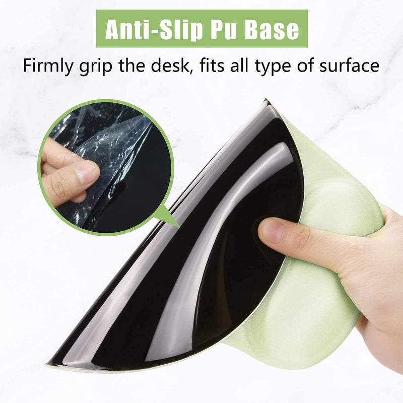 Hsurbtra Ergonomic Mouse Pad with Wrist Rest Support, Gel Mouse Pads with Non-Slip PU Base, Pain Relief Memory Foam Mousepad for Laptop PC, Cute Office Supplies Desk Decro Accessories Lake Green Medium