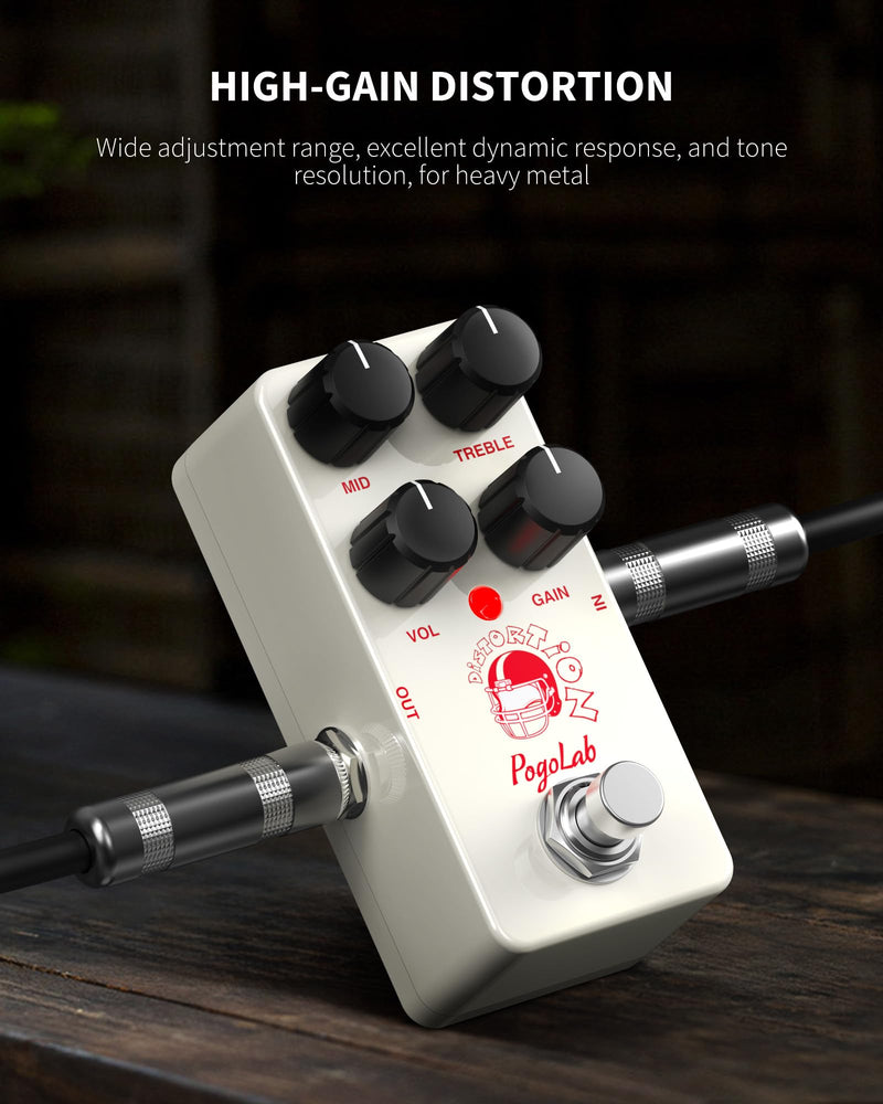 [AUSTRALIA] - Distortion Guitar Pedal, Mini Analog Distortion Pedal, Two-Brand EQ, Mid and Treble, True Bypass DC 9V for Electric Guitar 
