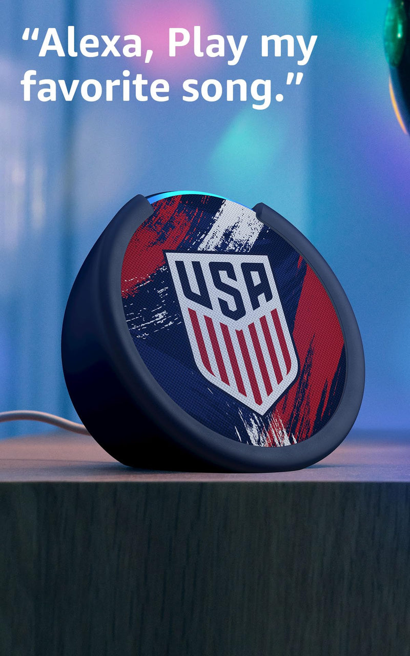 Amazon Echo Pop (newest model) | Officially Licensed U.S. Soccer Limited-Edition (Blue) U.S. (Blue)