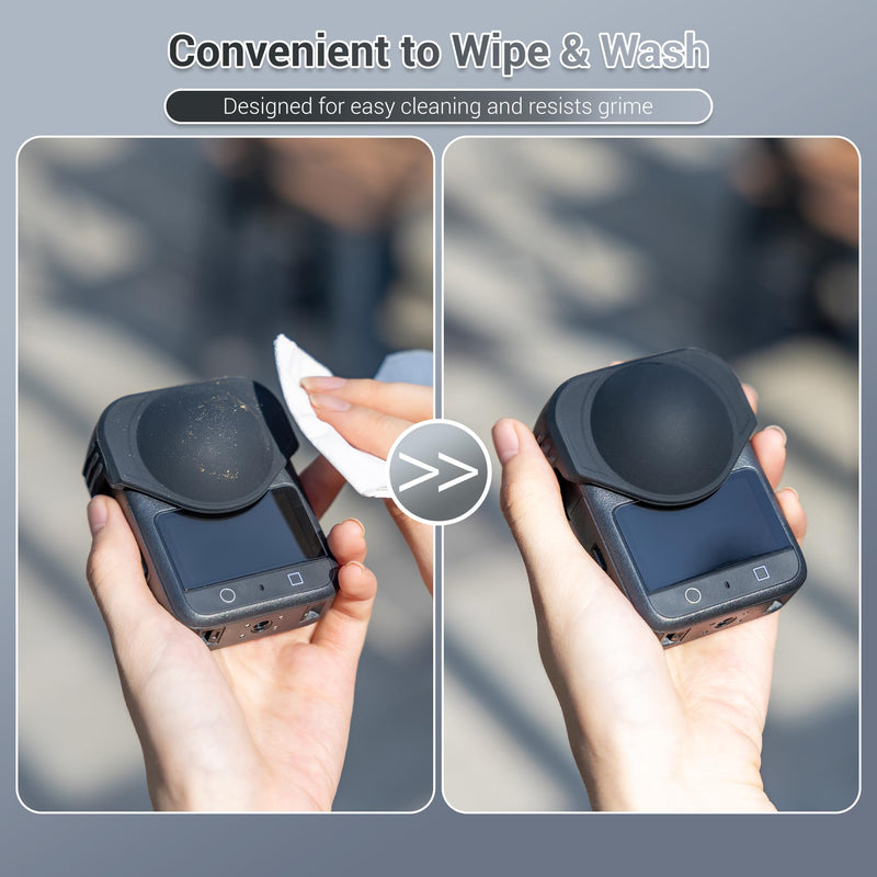 [AUSTRALIA] - JJC Lens Cover for DJI Osmo 360, Silicone Cover Compatible with Osmo360 LensProtector, Protective Rubber Cap Protect Front & Rear Lens from Crack Bumps Dust Scratch When Not Using Large-Compatible with Lens Guard 