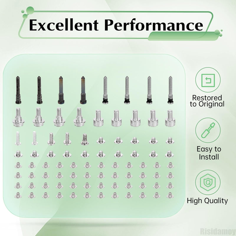 for iPhone 16 Pro Max Complete Full Screw Set Replacement | Pentalobe Bottom Screws Inner Repair Part with 4 Screwdrivers for 16promax A3295 A3296 A3084 A3297
