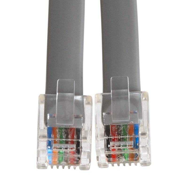 [AUSTRALIA] - Cmple - Telephone Cord 7ft Phone Cord for Landline Male to Male 6P6C RJ12 Cable for 3 Lines Home Phone, Fax, DSL Modem, Router, Printer - Gray RJ12(6P6C),Reverse 
