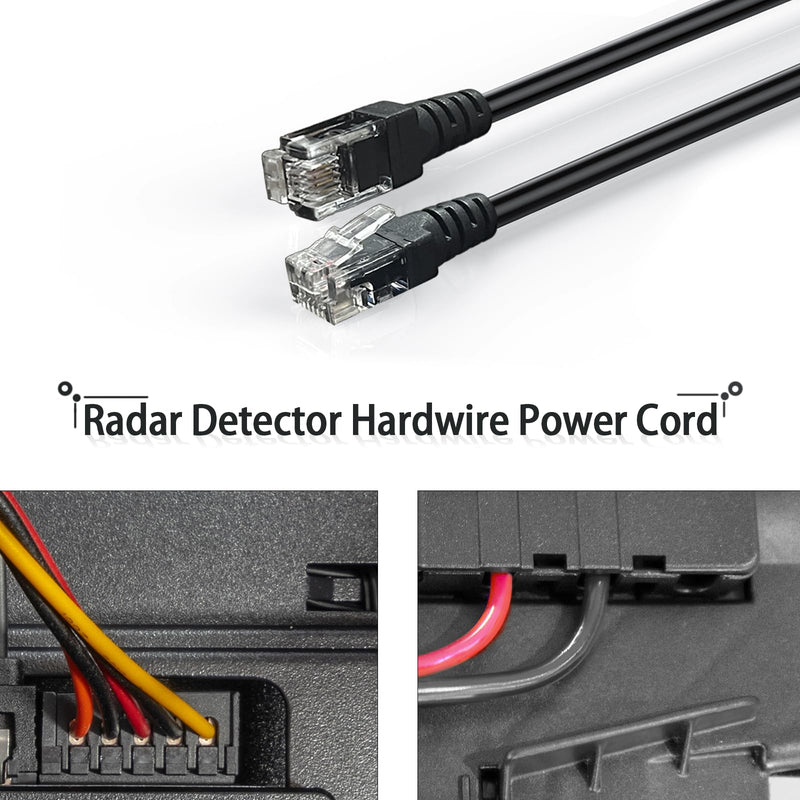 Radar Detector Power Cord Mirror Plug Wire Compatible with Uniden Escort Valentine One Cobra Whistler,with Inline Fuse Holder,Rearview Mirror Plug Elastic Cable.(RJ11-Set of 3) RJ11